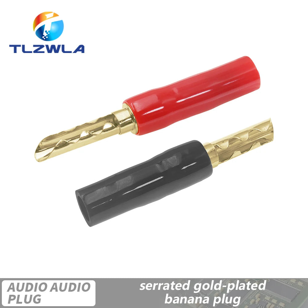 Musical Sound Banana Plugs Speaker Wire Connector Dual Screw Lock 24K Gold Plated Banana Connectors Jack for Speaker Wire
