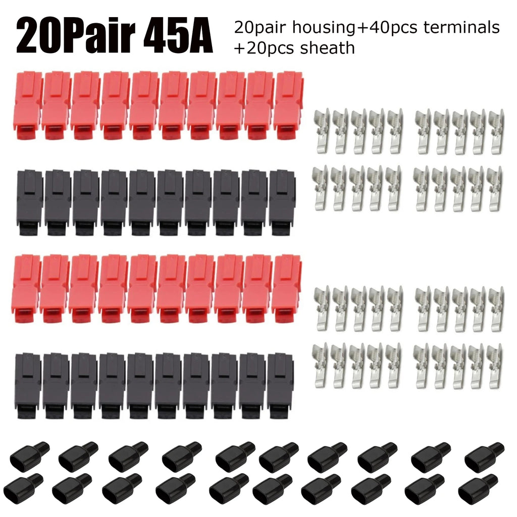 10/20 Pair 15A/30A/45A Amp Plug 600V Compatible For Powerpole Connector With Rubber Dust Cover Sleeves For Electric Equipments