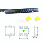 100PCS 5050 0805 LED SMD SMT Chip Red Yellow Green White Blue Orange Purple Pink RGB Emitting Diode Light 3.3V Voltage Neon Lamp
