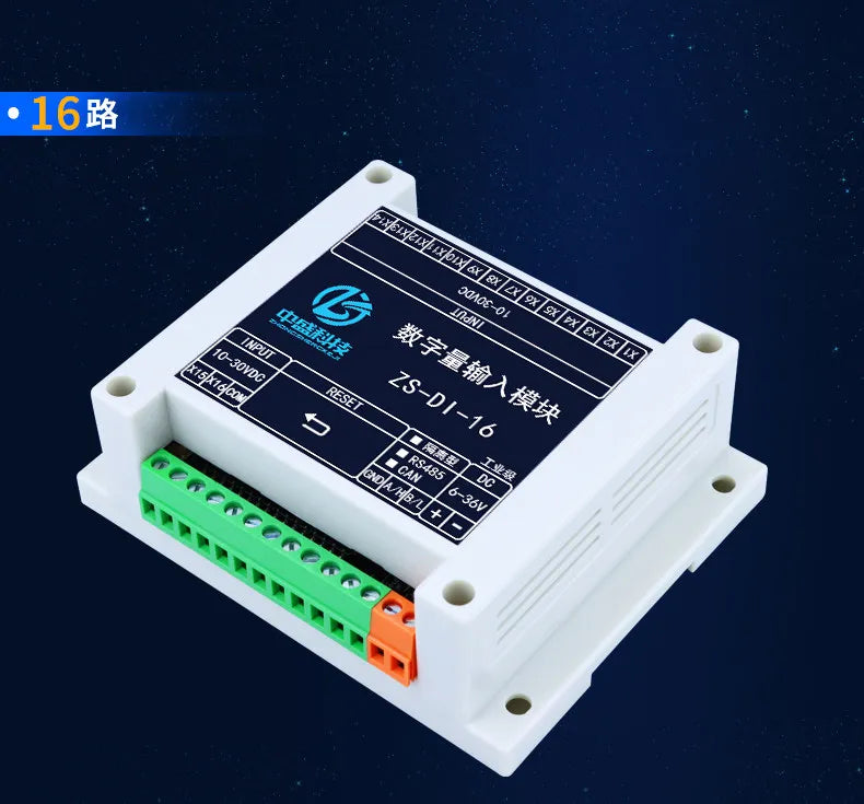 CAN WIFI Digital IO Ethernet Expansion Module Control Board RS485/232 ZS-DI-16 Isolated PNP NPN MODBUS RTU Module