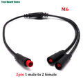  M6/M8 1 male to 2 female 2/3/4/5/6 pin Ebike DC splitter sensor Connector 40CM Cable Electric Bicycle Butt Joint ebike Plug