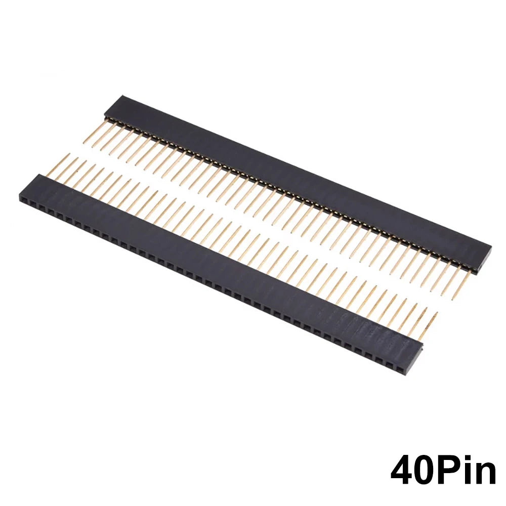 JCD 10PCS 2.54mm Single Row Female Socket 1X2/3/4/5/6/8/10/15/20/40Long pins Long 11mm PCB Board Pin Header For Arduino