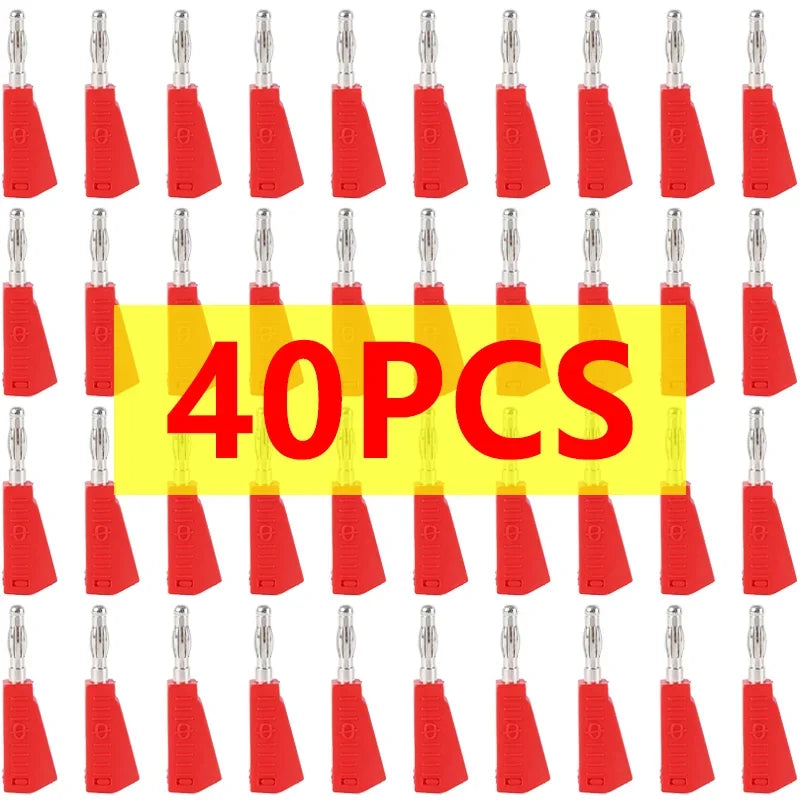40/200Pcs 4mm Banana Plug Stackable Banana Audio Connector Copper Nickel Plated Soldering Electrical Terminal Banana Plugs