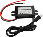 12V 24V to 5V 3A DC Converter Step Down Module USB Female Dual USB Type C Open Wire Connector Power Adapter ROHS Certified
