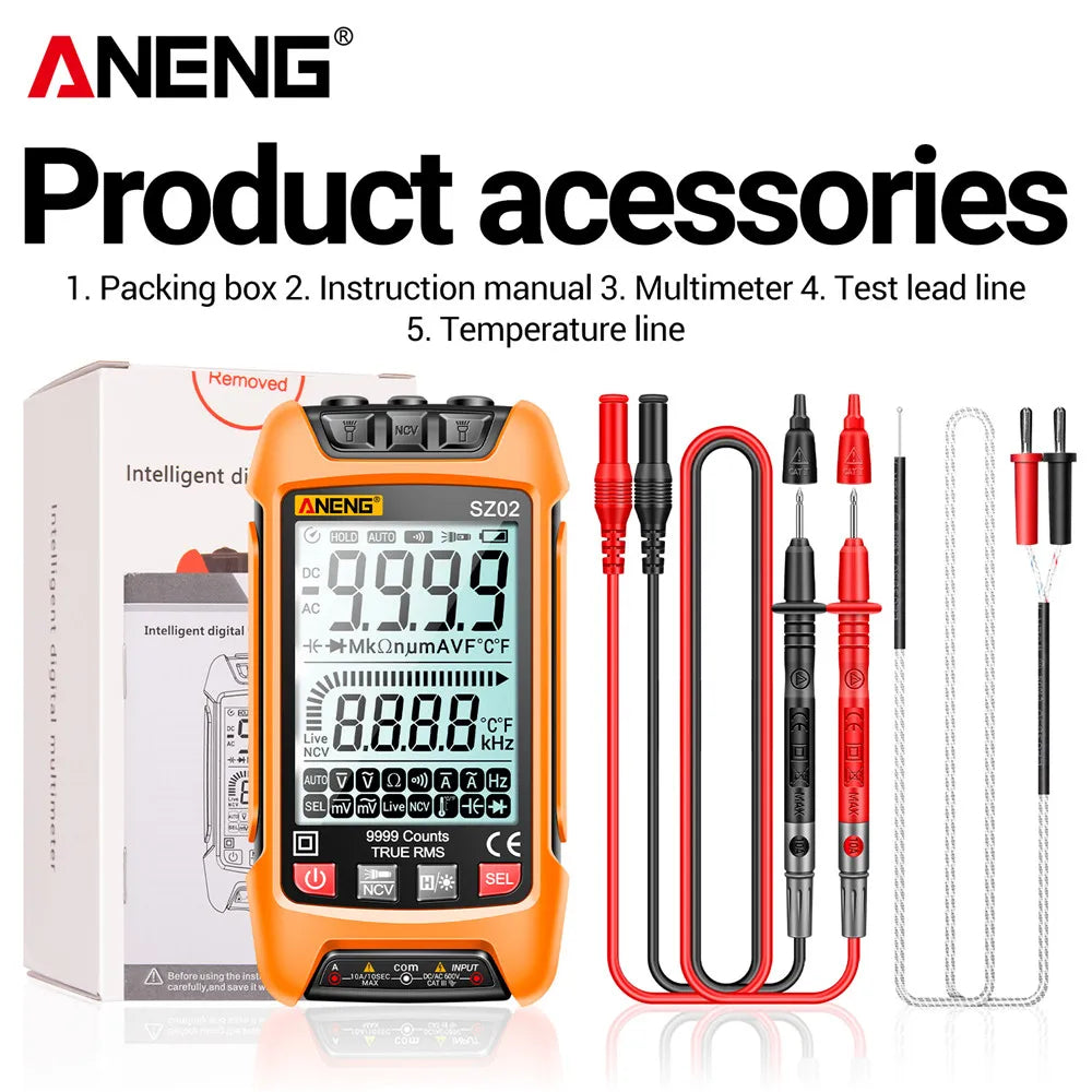 ANENG SZ01/SZ02 Diode Tester Professional Digital Multimeter True RMS Smart AC/DC Current Voltage Auto Range Multimetres Tools
