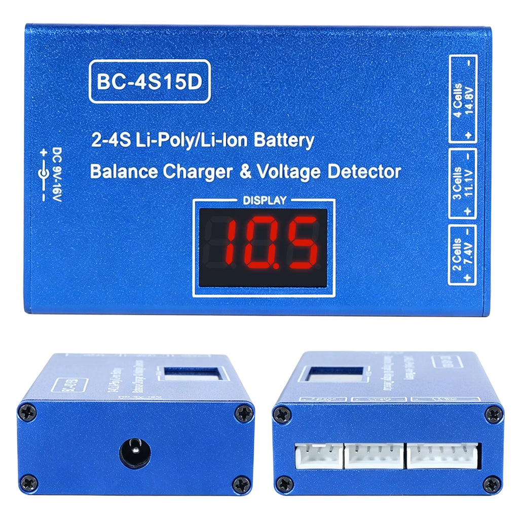 BC-4S15D Lipo Battery Balance Charger with Voltage Display Screen Lithium Lipo RC Balance Charger for 2-4S RC Batteries