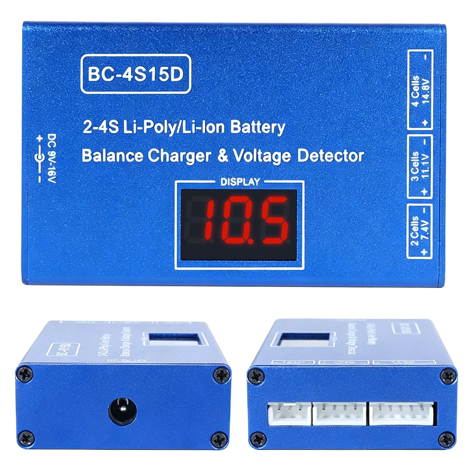 BC-4S15D Lipo Battery Balance Charger with Voltage Display Screen Lithium Lipo RC Balance Charger for 2-4S RC Batteries