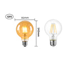 LED Edison Filament Light Retr Bulb Brown Golden G80 G95 G125 4W 6W 8W 10W 12W Dimmable E27 AC 220V Dimmer Restaurant Bedroom