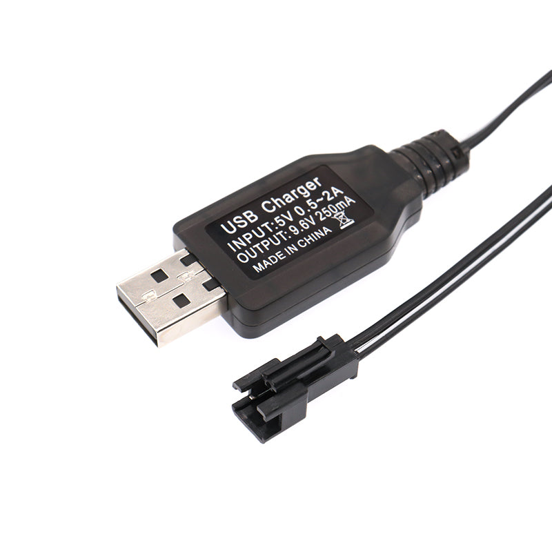5V to 3.7/4.8/6/7.2/8.4/9.6V250mA Battery USB Power Charger Cable SM 2P Forward Plug for Remote Control Boat Car USB Charger Toy