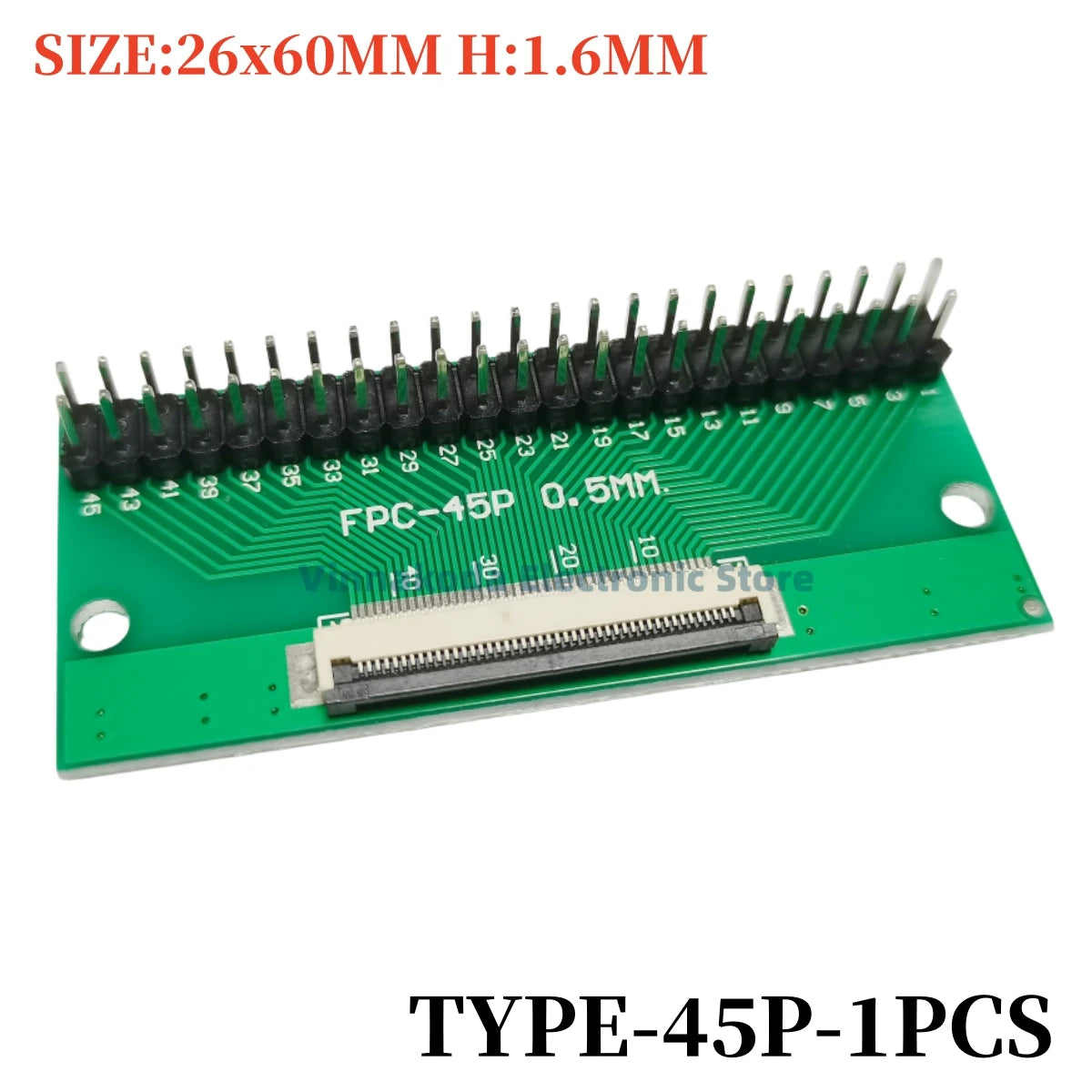 1PCS FFC/FPC Conversion Board 0.5mm Connector to 2.54MM Double Row Bent Pins 4/10/14/15/16/22/26/30/32/36/42/45/60/64/68/80/96P