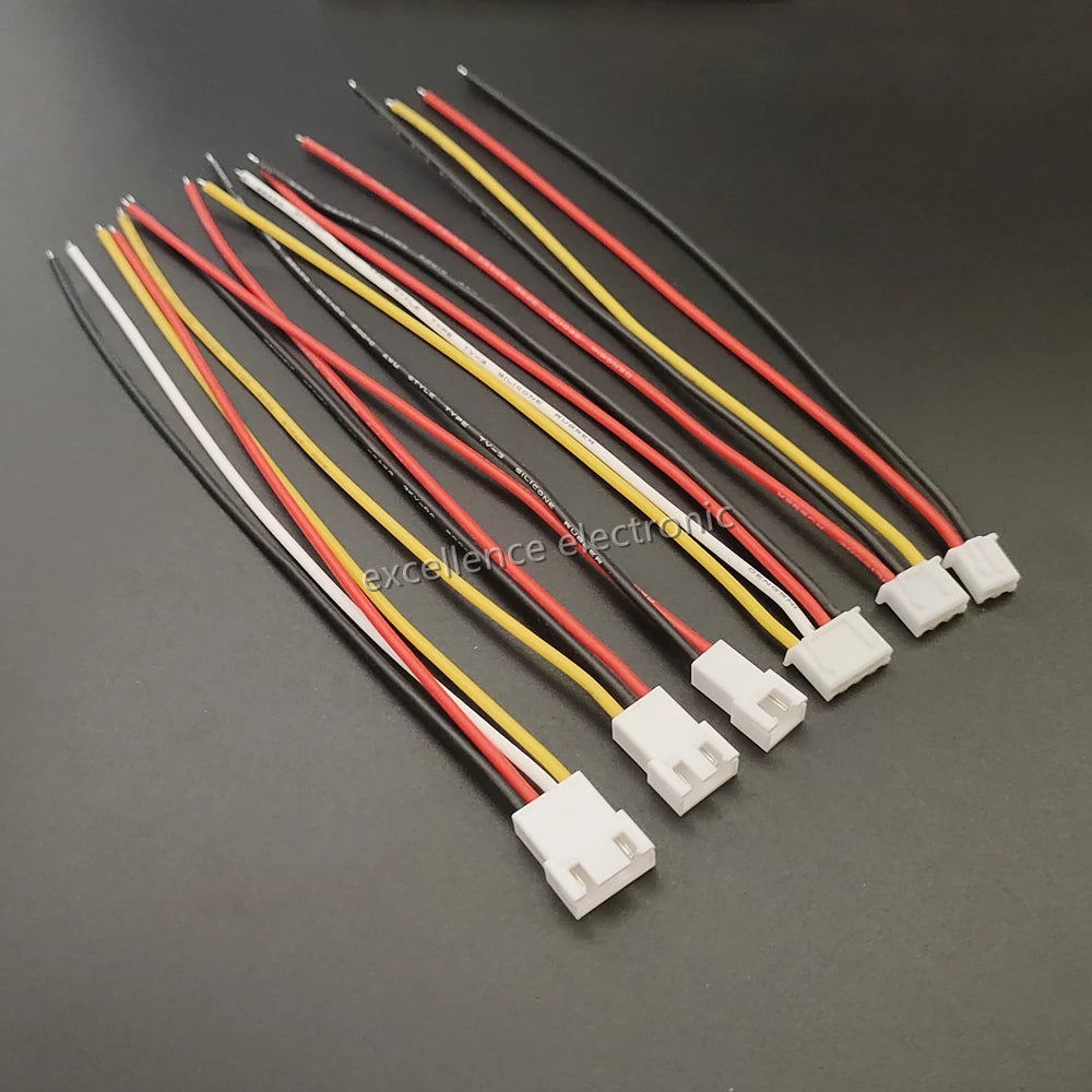 JST XH 2.54mm Connector Kit with 22AWG Pre-Crimped Silicone Cables XH2.54 Male Female Sockets Plug Housing 2 3 4 5 6 Pins