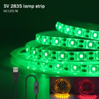 5V 2835 LED Strip Light USB 60Leds/m Flexible Fita Led Tape With Switch White Warm White Waterproof LED Lights for Room Decor