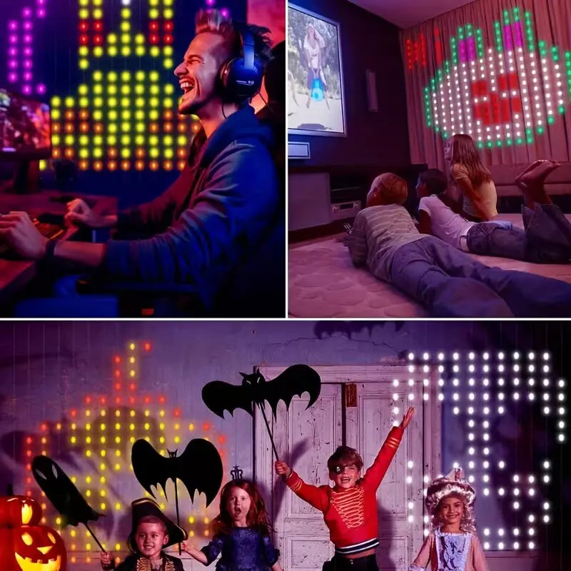 Smart RGB LED Curtain Fairy Lights, Remote-Controlled & Music-Synchronized, Indoor Outdoor Christmas Decoration Lights