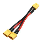 XT60 Parallel Battery Connector 3-Way 12AWG Silicone Wire Male/Female Dual Extension Y Splitter 100mm for Battery Charger Motor
