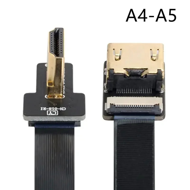 Ribbon FPV HDMI-Compatible Connector Flexible Flat Cable Raspberry Pi 4 Micro HDMI To HDMI Mini HDMI Female 90 Degree FFC 20pin