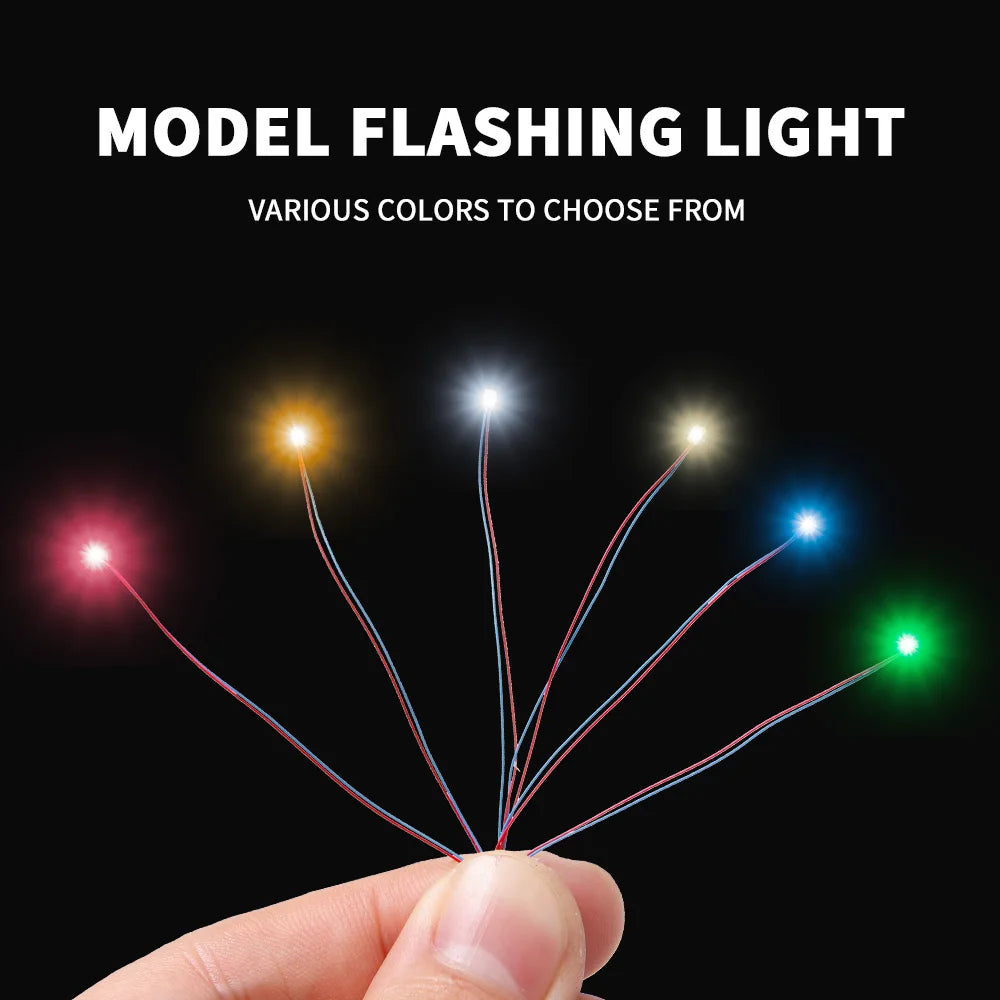 10pcs Flashing LED SMD 0805 3V Lamp Model Train Pre-soldere 30cm Connection Train Railway Layout/Starship/Robot/Cars Scene Decor