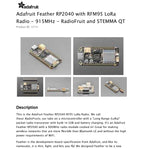 5714 Feather RP2040 with RFM95 LoRa Radio - 915MHz - RadioFruit and STEMMA QT Development Boards