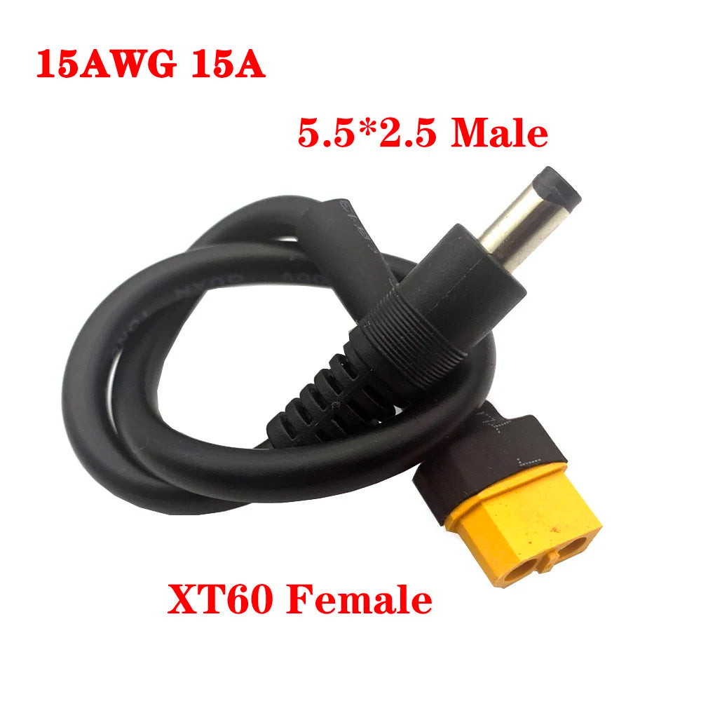 9pcs XT60 Male/Female To DC 5.5*2.1 5.5x2.5mm Charging Adapter Converting Wire 10A/15A 5521 5525 Conversion Plug Connector Cable