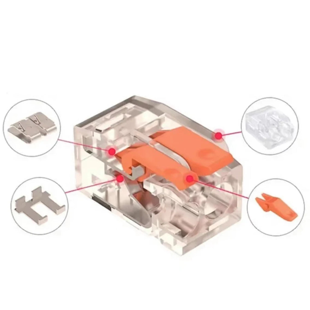 20/80pcs Box Electrical Lever Wire Connectors 2 Port 3 Port 5 Port Electric Cable Clamp Mini Quick Wire Terminal Connector