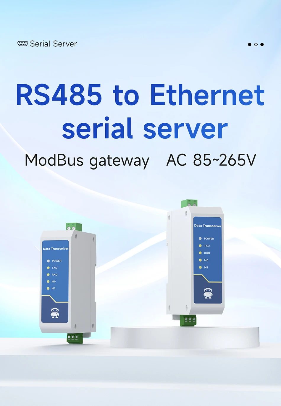 RS485 to Ethernet Serial Server Modbus Gateway TCP/UDP/MQTT/HTTP CDEBYTE NE2-D11A RS485 to RJ45 Two Way Socket