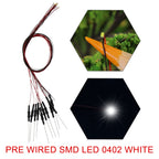 20pcs Pre-wired 20cm Long 30awg Wire SMD LED 0402 0603 0805 Lights Soldered Resistor for 12V White Red Blue Yellow Green