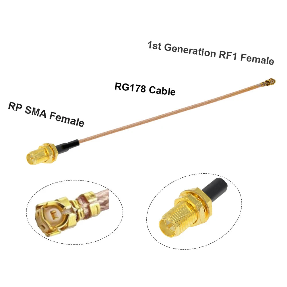 BEVOTOP 10PCS SMA Female to uFL IPX RF1 Female Connector RF Coax Pigtail Antenna Extension Cable  RG178 SMA  Cable