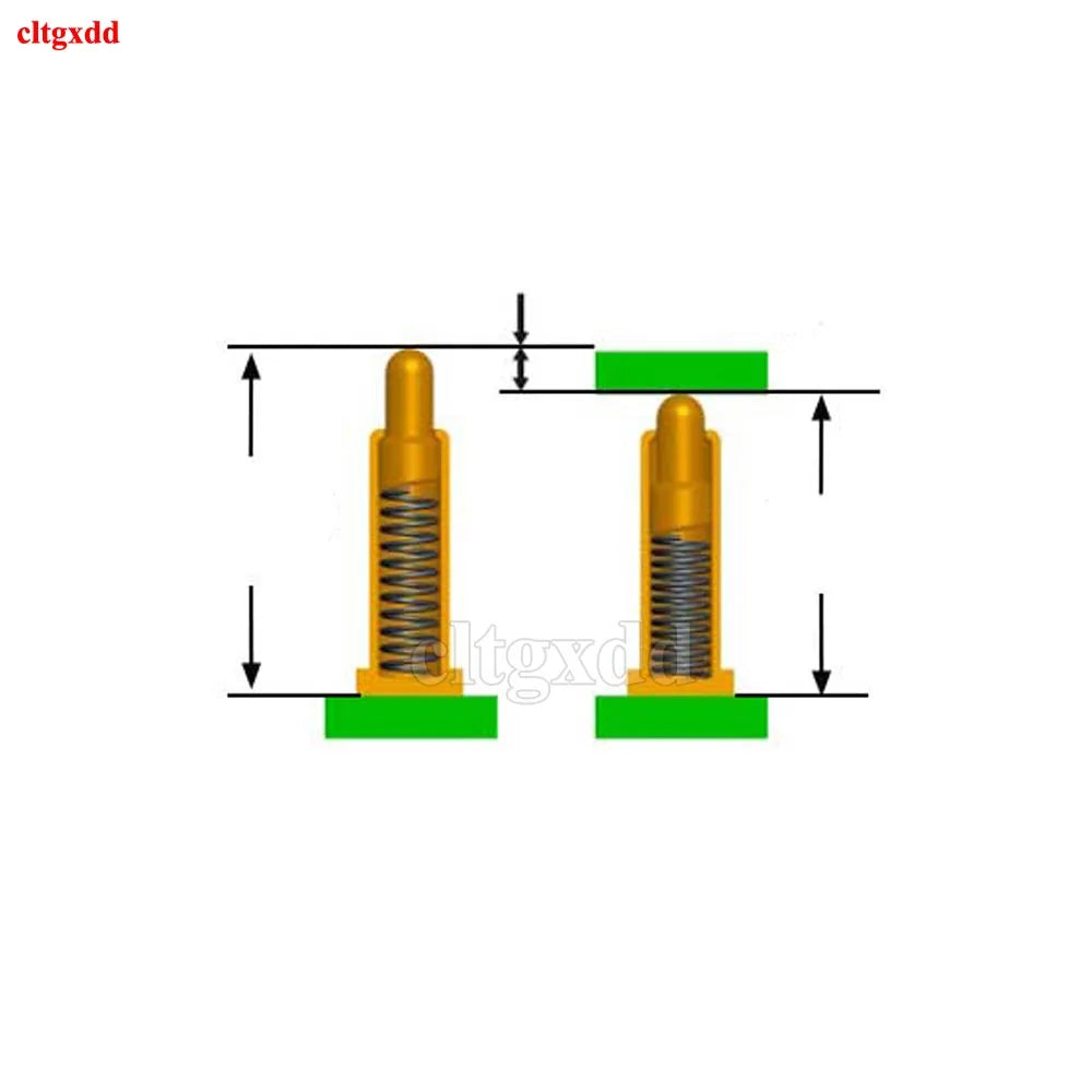 10 Piece Pogo Pin Connector Pogopin Battery Spring Load Contact SMD Pin PCB 2 3 4 5 6 7 8 9 10 12 14 15 16 mm Test Spring Probe