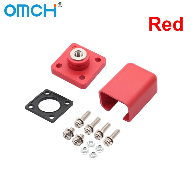 OMCH Red/Black Through Wall Type Copper Terminal Connector 120A 200A High-Current Lithium Battery Energy Storage Terminal
