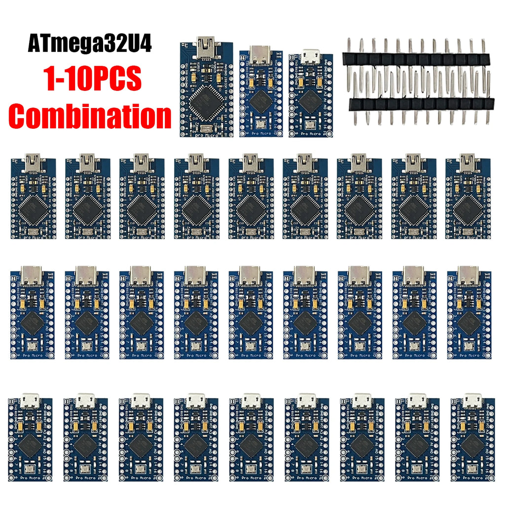 Pro Micro ATmega32U4 5V 16MHz Replace ATmega328 For Arduino Pro Mini With 2 Row Pin Header For Leonardo Mini Usb Interface 1-10