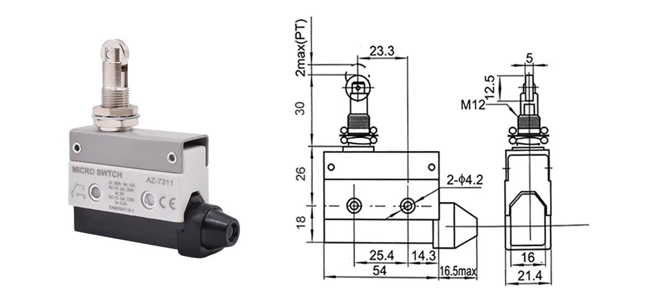 10pcs/lot Micro Limit Travel Switch Waterproof Momentary AZ-7312 AZ-7311 AZ-7121 AZ-7310 AZ-7141 Straight 90 degree Roller Lever