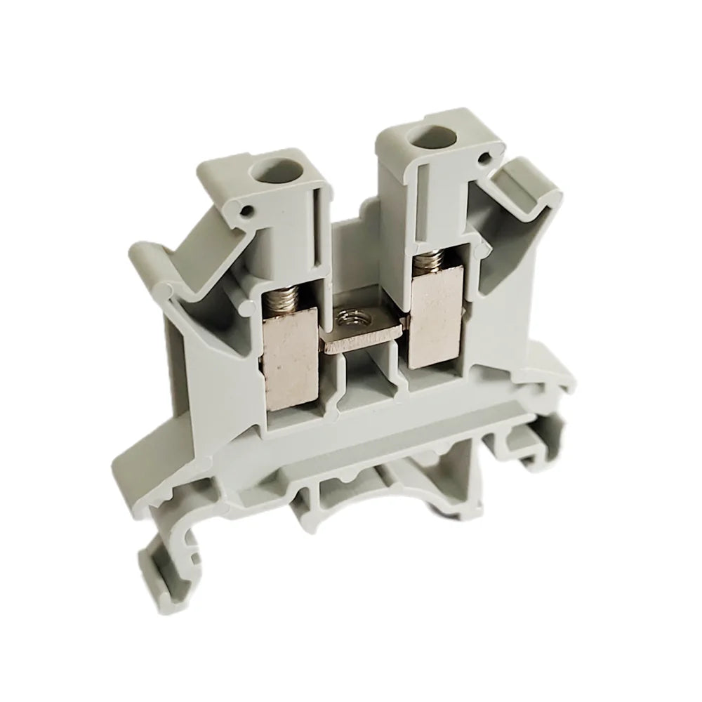 10/50/100PCS UK2.5B DIN Rail Terminal Block Screw Clamp Connector UK2.5 2.5mm² Cable Electrical Connector