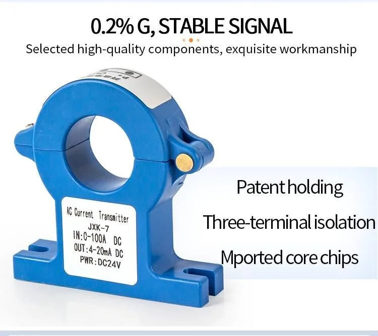 JXK-7 Hall Effect Current Sensor 4~20mA AC 50A 100A 200A 500A 1000A 1500A DC Current Transmitter Split Core Current Transducer
