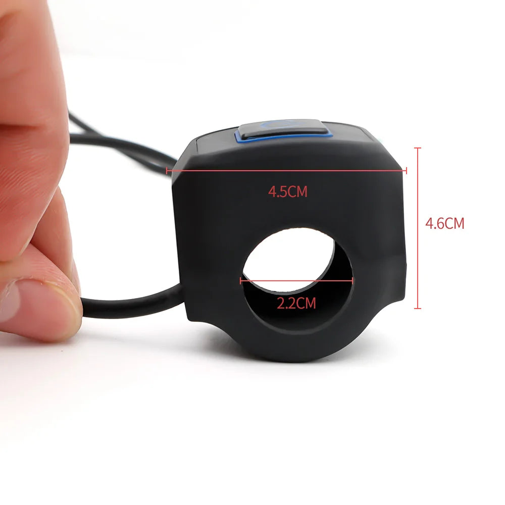 1/2pcs Motorcycle Handlebar Switch ON OFF Headlight Horn Control Modification Switch 22mm Waterproof Button Accessories12V
