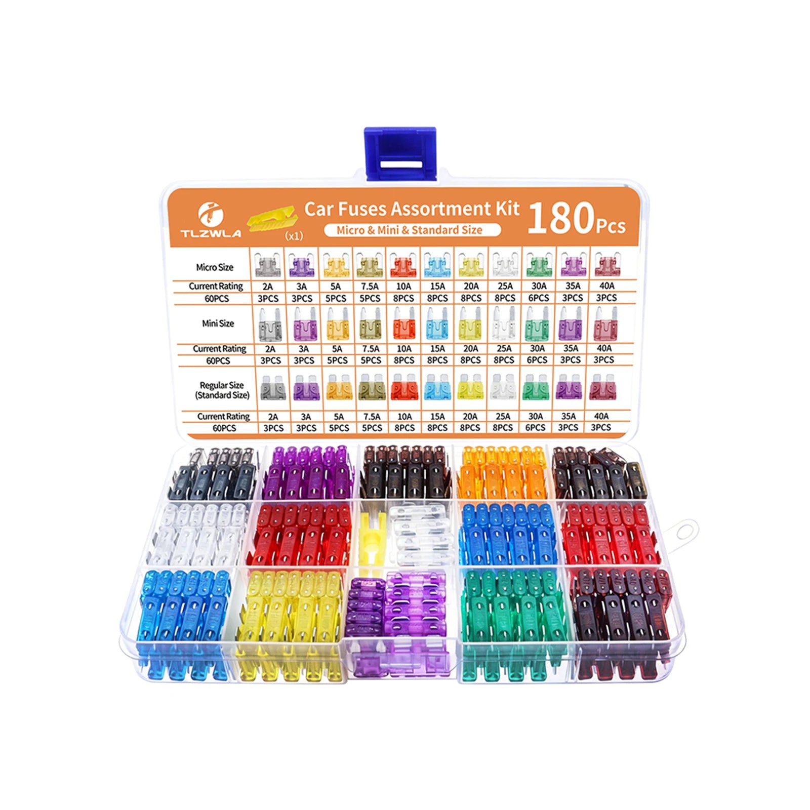 300/180/100pcs 32V Car Blade Fuse Assortment Kit Auto Truck Automotive Standar Mini Fuse Mixed Motorcycle Circuit Fuse With Box
