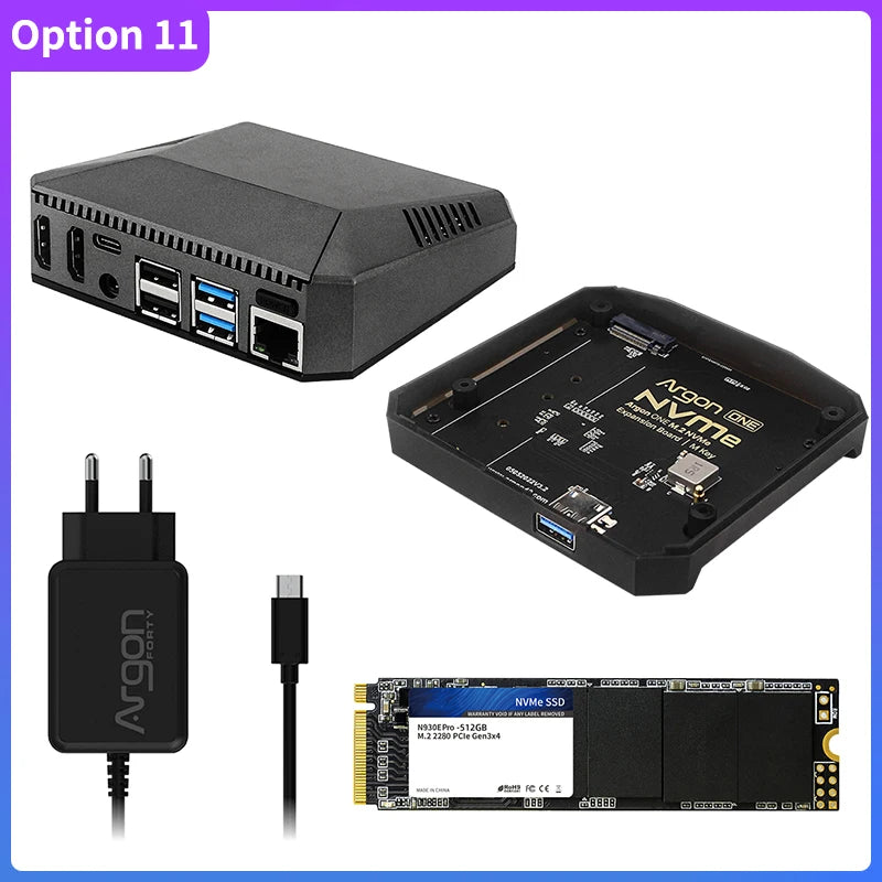 Argon One V2 Case for Raspberry Pi 4 Model B Passive Cooling Metal Shell Optional M.2 NVMe SSD Expansion Board for Argon ONE V2