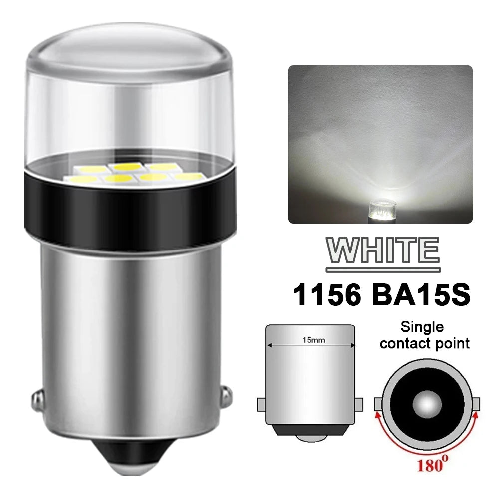 2/4/6/8/10 PCS 1000LM 1156 BA15S 1157 BATY15D P21W P21/5W LED Bulbs 12V 3030-10SMD 6500K White Amber Red Car Turn Signal Lights