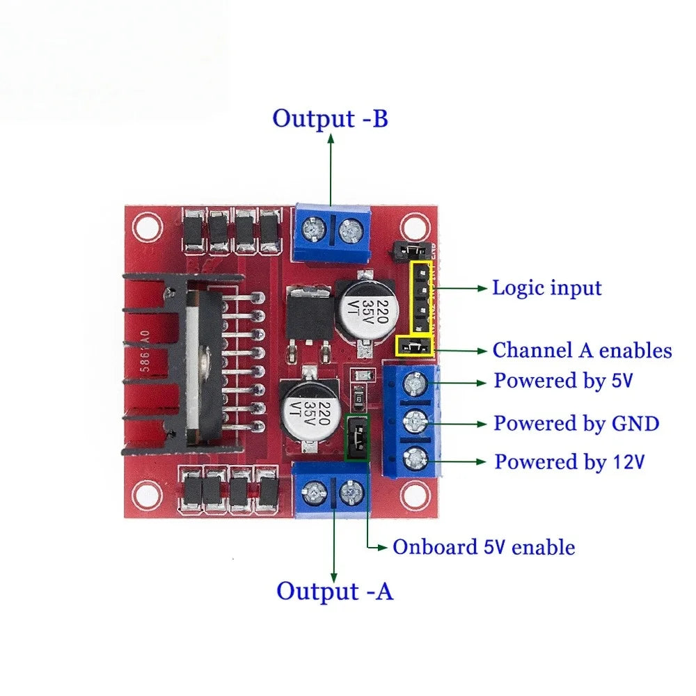 1/5/10PCS L298N Driver Board Module L298N Stepper Motor Smart Car Robot Breadboard  High Power L298 DC Motor Driver For Arduino