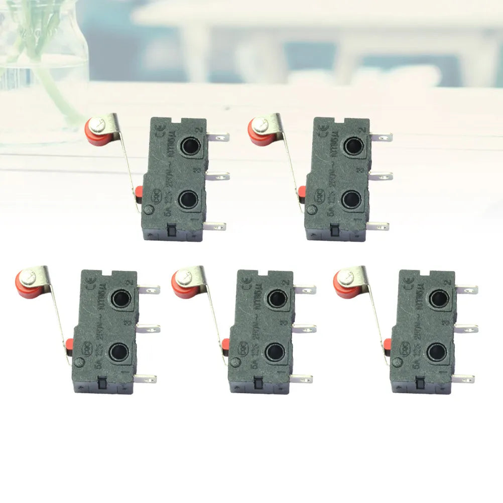 5Pcs Limit Switch Roller Lever Arm Spdt Snap Action 1no 1nc Hinge Easy Installation Long Life Electronic Equipments