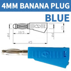 4mm 90 Degree Stackable Banana Plug, Solderless Side Entry Connector for Multimeter Test Leads, Audio Equipment and Power Supply