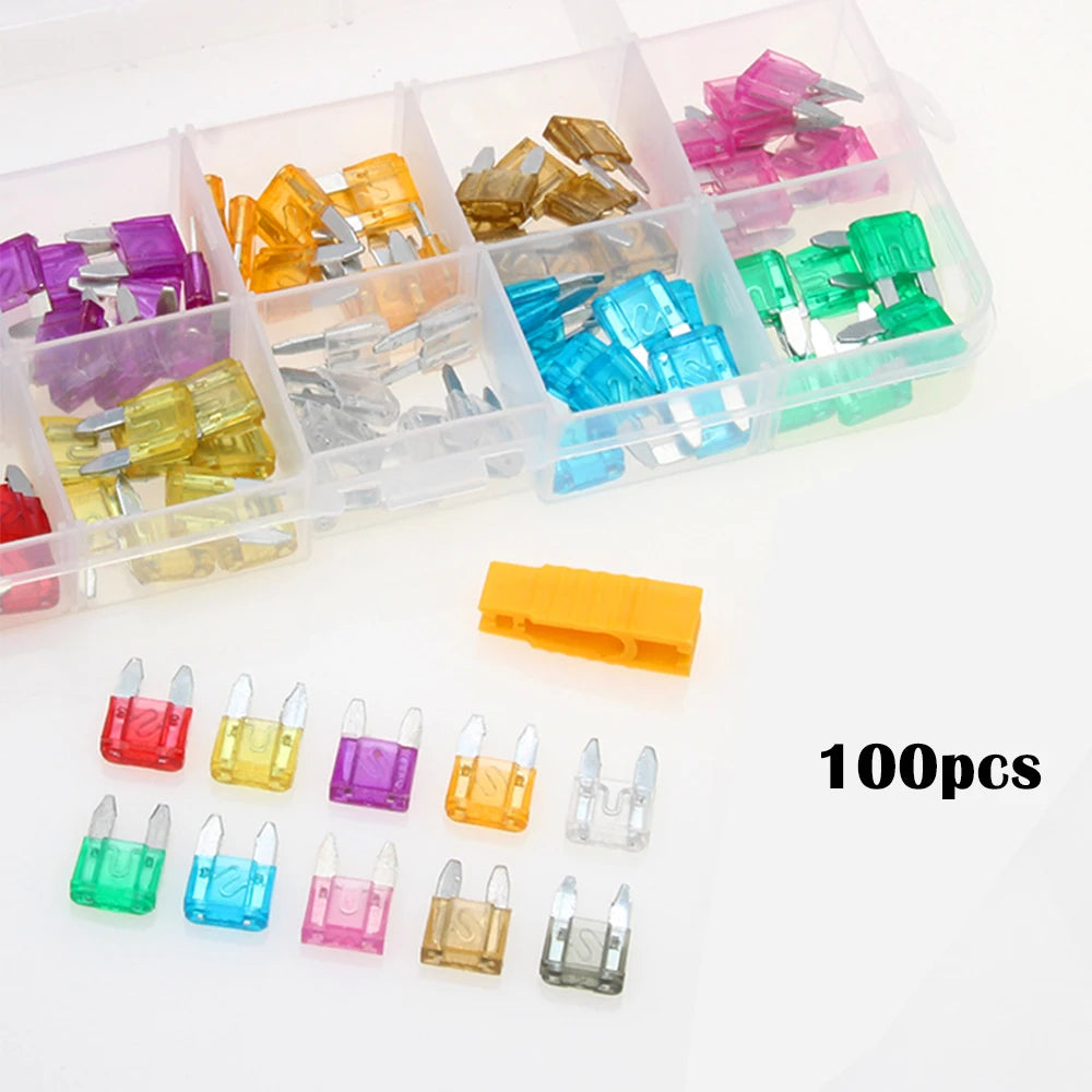 100/120pcs Car Blade Fuses Assortment Kit, Automotive Replacement Fuses Low Profile Mini Blade Fuses for Car Boat Truck