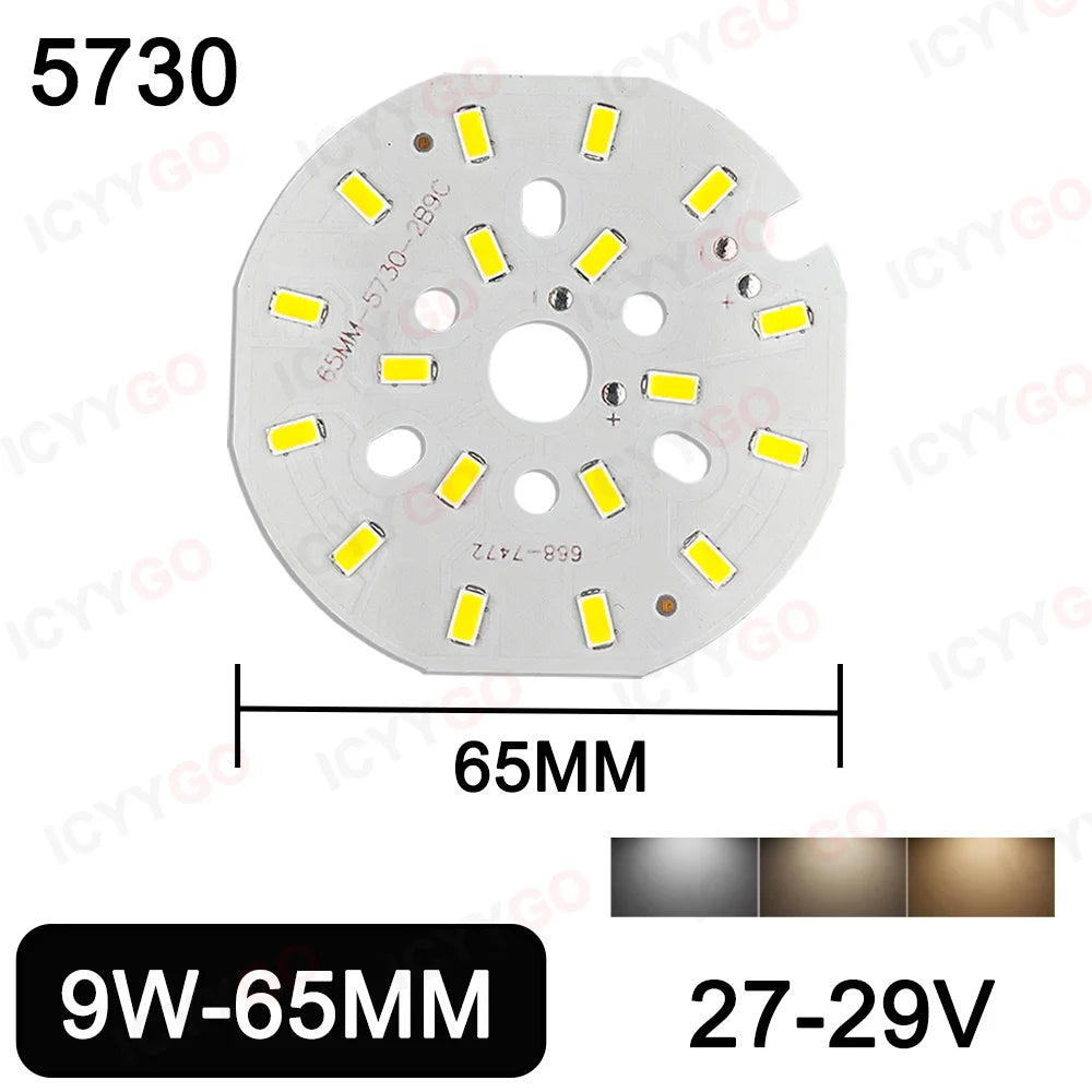 7W 9W 12W  5730 LED Emitting Diode SMD 21-23V 27-29V 36-39V Highlight Lamp Panel LED Board Light White Warm White 65MM