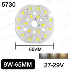 7W 9W 12W  5730 LED Emitting Diode SMD 21-23V 27-29V 36-39V Highlight Lamp Panel LED Board Light White Warm White 65MM