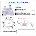 5/10 Sets Slim Relay HF41F 5V 12V 24VDC With Relay Base 41F-1Z-C2-1 LED & Circuit Protection DIN Rail Ulitra-thin Relay Modules