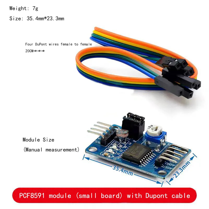 PCF8591 Module AD/DA Converter Module Analog-to-Digital/Digital-to-Analog Converter Module Free DuPont Cable