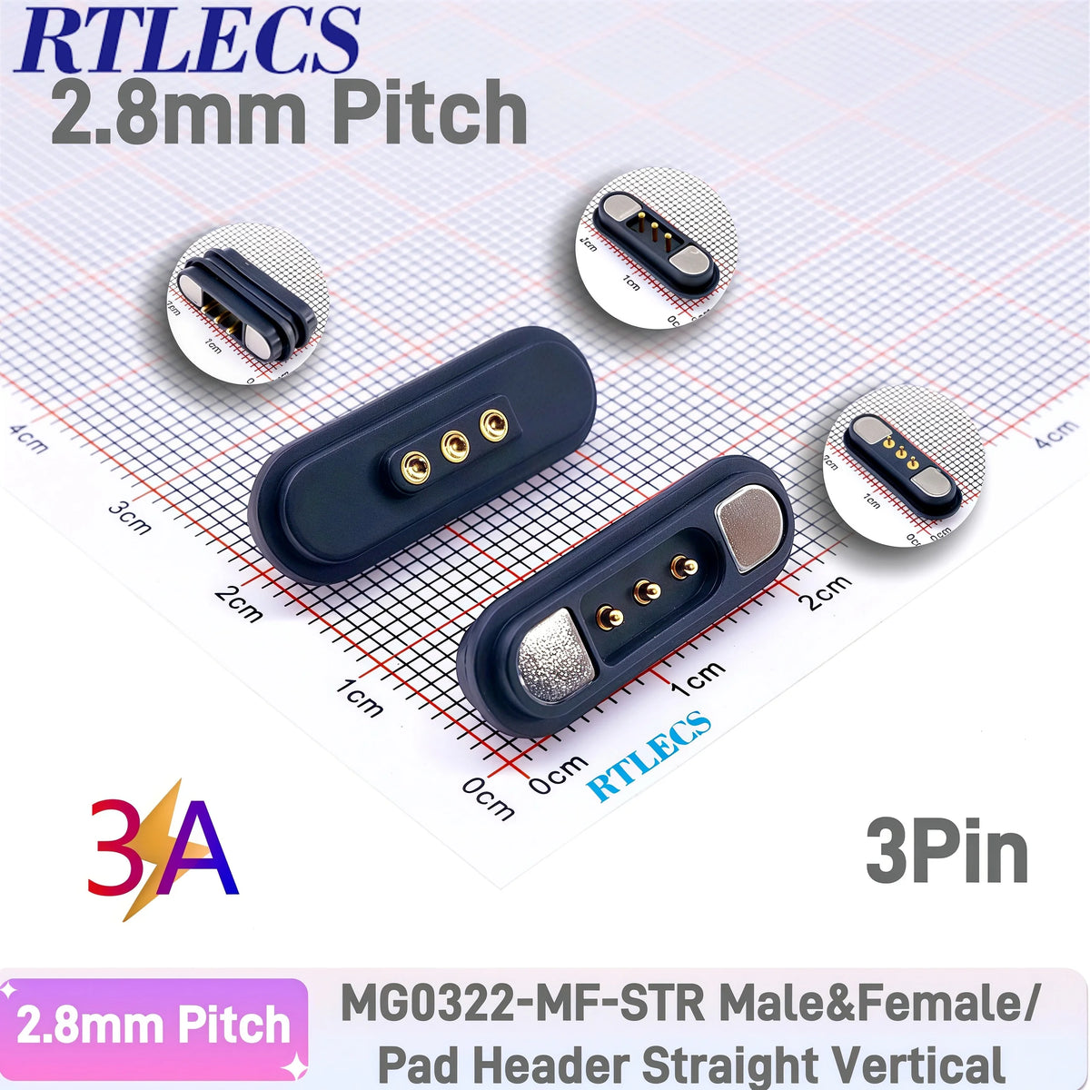 RTLECS Magnetic Connector RC Car Drone JST JR 24V 3A DC Power Battery Charger SM Led Strip Blind Connect USB Cable 2/3/4 Pin