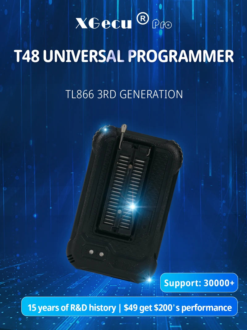 Original XGECU T48 (TL866-3G) Programmer Support 31000+ ICs for SPI/Nor/NAND Flash/EMMC BGA/TSOP/SOP/PLCC