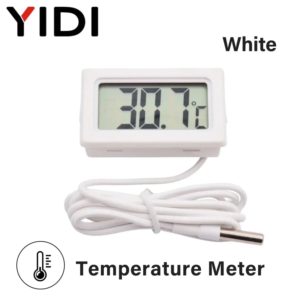 LCD Digital Indoor Outdoor Thermometer Thermo Hygrometer Probe Tester Incubator Aquarium Temperature Humidity Meter Sensor Gauge
