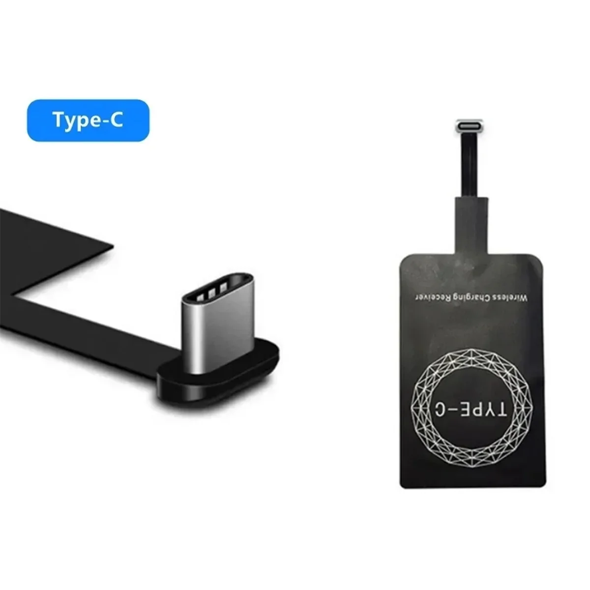 Type-C Wireless Charging Receiver Type C Fast Wireless Charger Adapter for Samsung Huawei Xiaomi HLJS