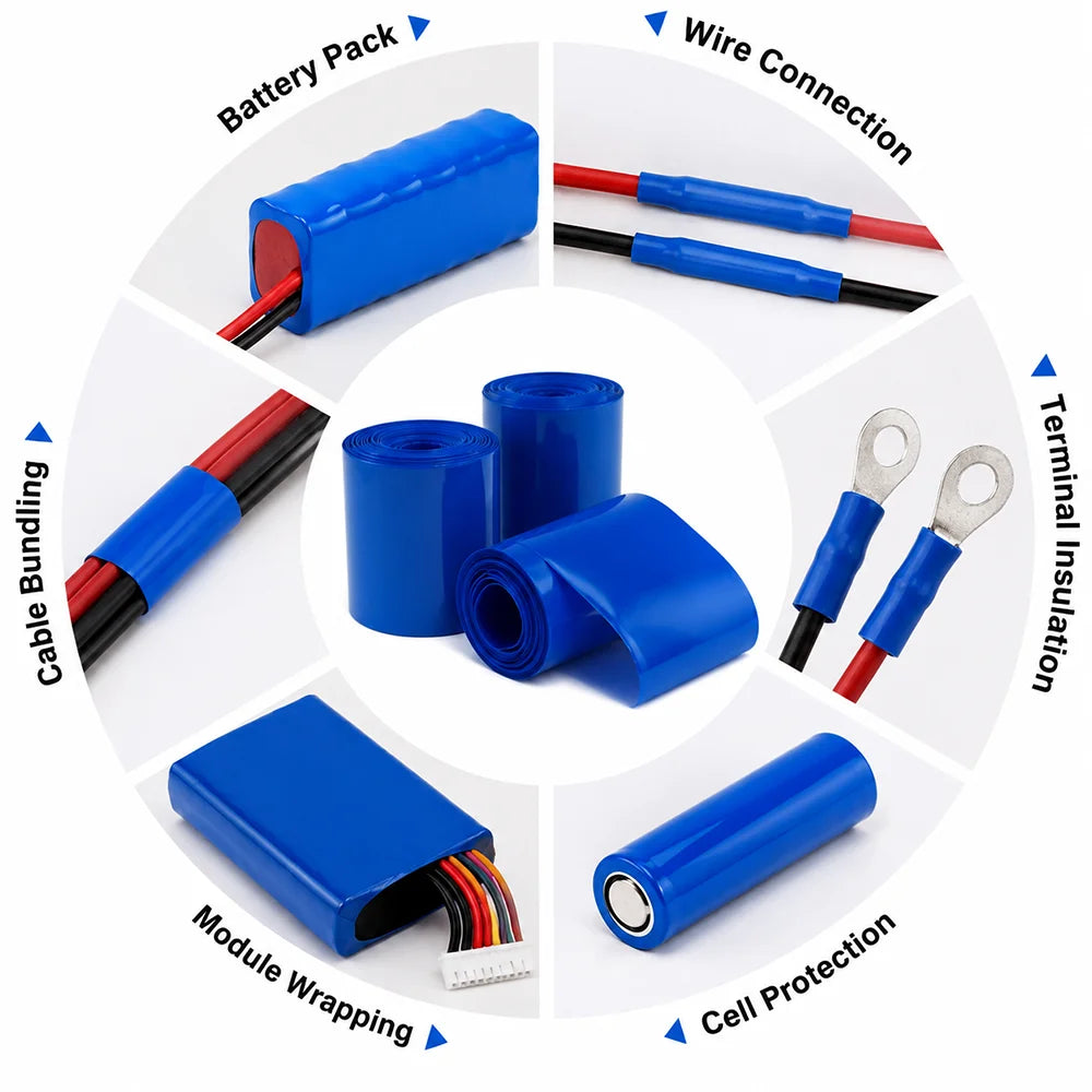 Blue PVC Heat Shrink Tube Wide 30-100mm Insulation/moisture-proof/electrical circuit protective sleeve
