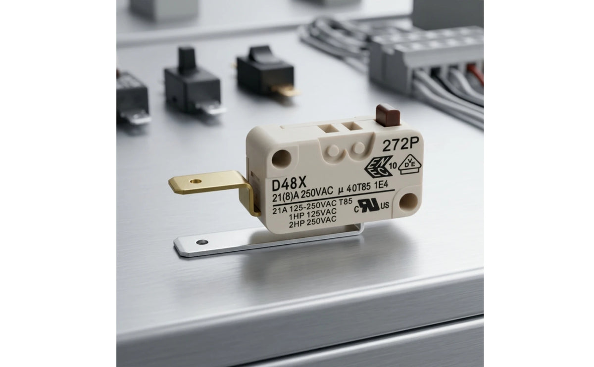 Microswitch with Actuator Compact Rectangular Microswitch Limit Switch Snap Action Mechanical for Technicians, Control Panels
